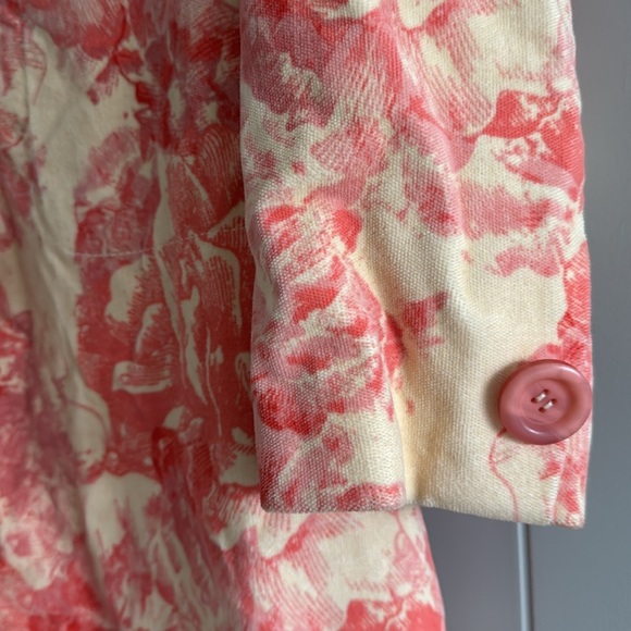 Anthropologie Floral pink and Cream Coat Size 10 - Picture 3 of 8